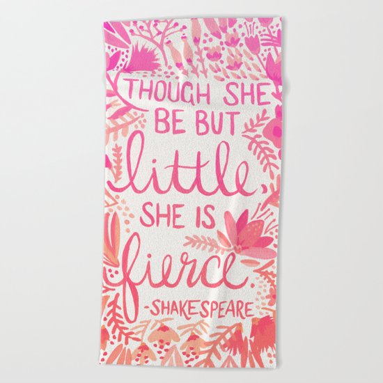 Little & Fierce – Pink Ombré Beach Towel