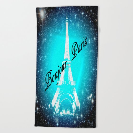Bonjour, Paris! Beach Towel