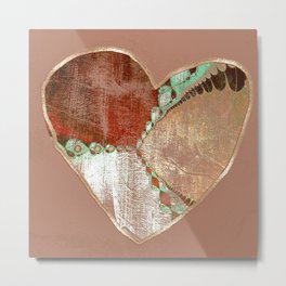 Love Lives On - maroon, taupe, sea green, russet Metal Print
