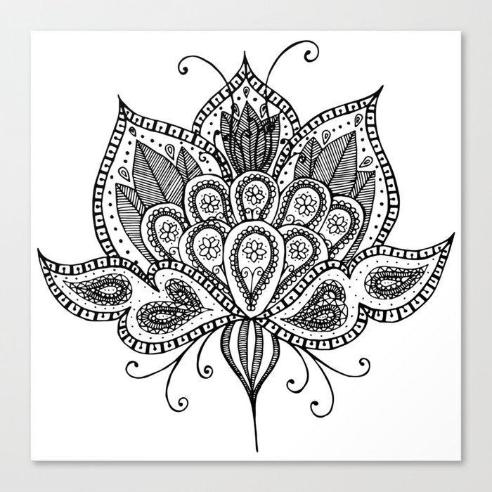 Lotus Flower Canvas Print By Alecrimtati Society6
