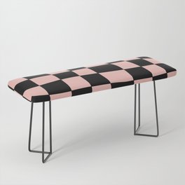 Hand Drawn Checkerboard Pattern (pink/black) Bench