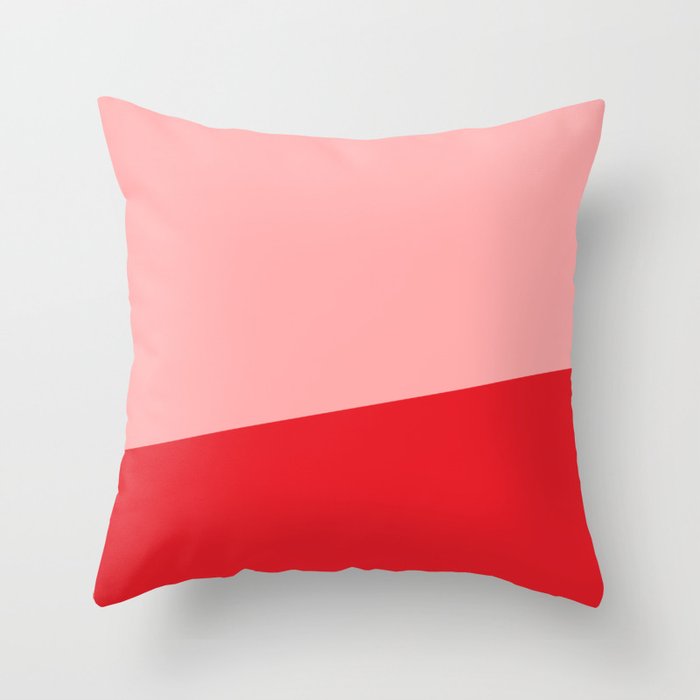 Stripe Block (red/pink) Throw Pillow