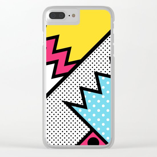 ZigZag 80s Memphis Pattern Clear iPhone Case