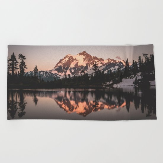 Alpenglow - Mountain Reflection Beach Towel