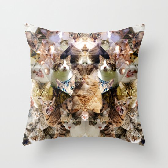 Cat Kaleidoscope Throw Pillow