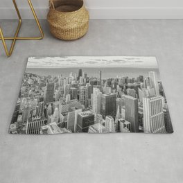 Chicago Skyscrapers Black and White Area & Throw Rug