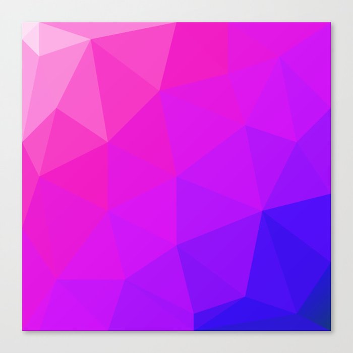 Magenta and Violet Low Poly Pattern Canvas Print