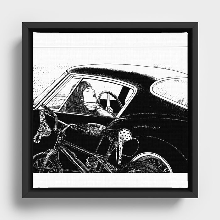 asc 432 - Le bolide noir (Never go into a black car) Framed Canvas