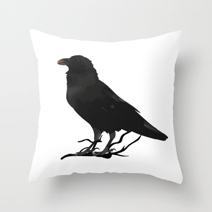 Black Gothic Crow Raven - EAP Nevermore Gift Throw Pillow