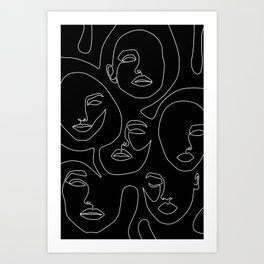 Faces in Dark Art Print