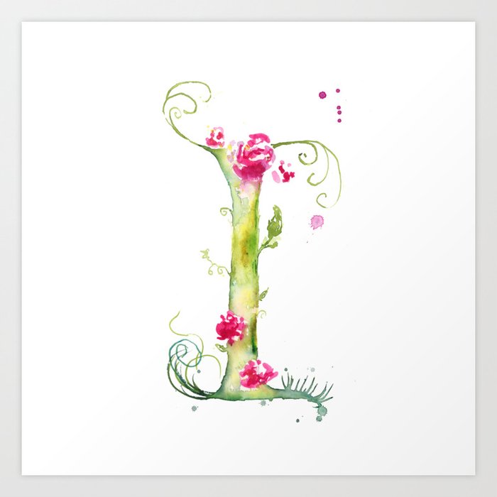 Cute Watercolor Floral Monogram Letter A T-Shirt