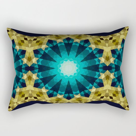 Greenish Blue Shapes Rectangular Pillow