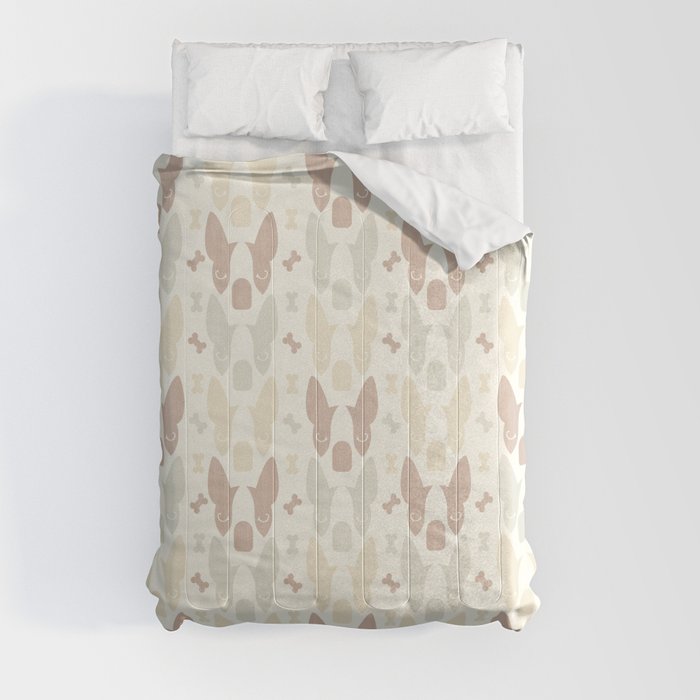 Boston Terrier Wood Pattern Comforter