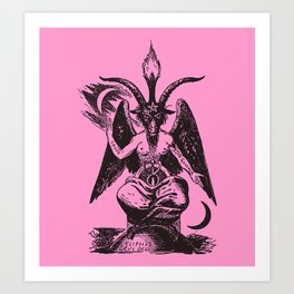 Black and Pink Baphomet Art Print