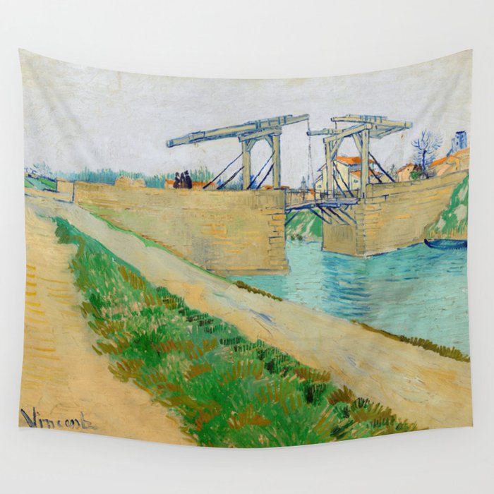 Vincent van Gogh - Langlois Bridge at Arles with Road Alongside the Canal Wall Tapestry