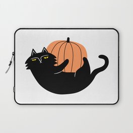 Halloween black cat cartoon animal illustration Laptop Sleeve