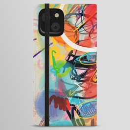 Abstract Graffiti Watercolor Composition and French Words iPhone Wallet Case