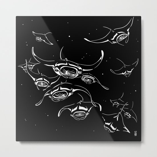 Manta Rays landing Metal Print