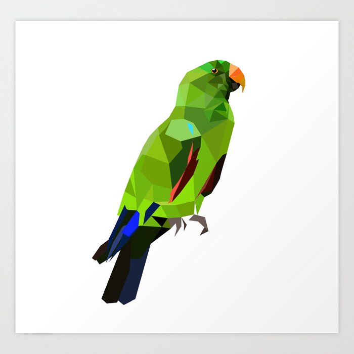 Eclectus Parrot Geometric Bird Art Art Print By Peraboom Society6