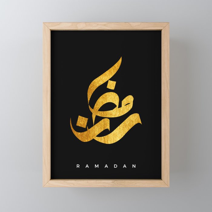 Ramadan in arabic calligraphy Framed Mini Art Print