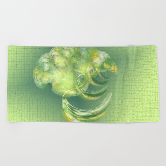 The green Brain Beach Towel