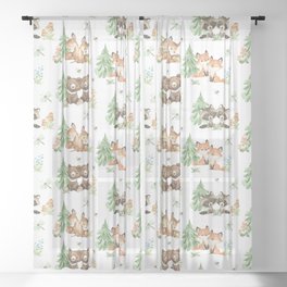 Woodland Animals Sheer Curtain