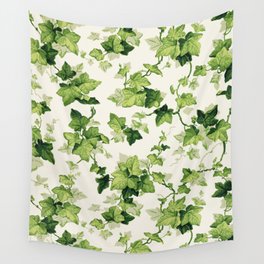 Green Leafs Vintage English Pattern from 1840 Wall Tapestry
