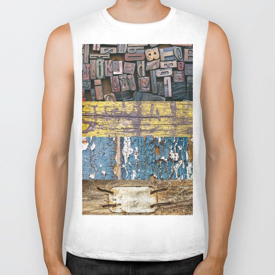 patchwork 5 wood Biker Tank
