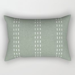 boho vertical stitch - sage Rectangular Pillow