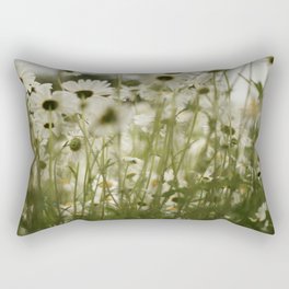 white daisies :) Rectangular Pillow