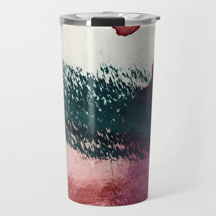 Gelato: a bold, abstract mixed media piece in pinks, purple, and teal Travel Mug