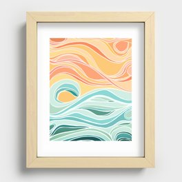 Sea and Sky Abstract Landscape Recessed Framed Print