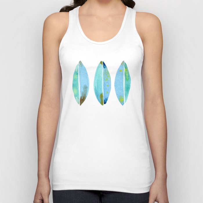 Leaves row - turquoise Tank Top
