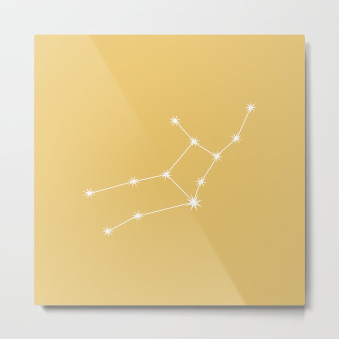 VIRGO Sunshine Yellow – Zodiac Astrology Star Constellation Metal Print