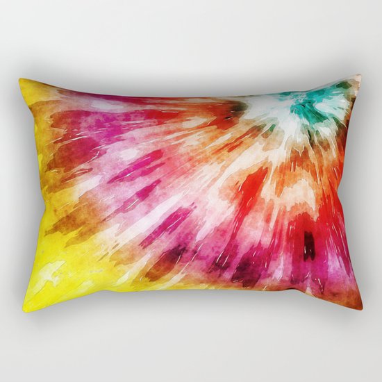 Vibrant Tie Dye Abstract Rectangular Pillow