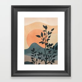 Orange Rising Sun Framed Art Print