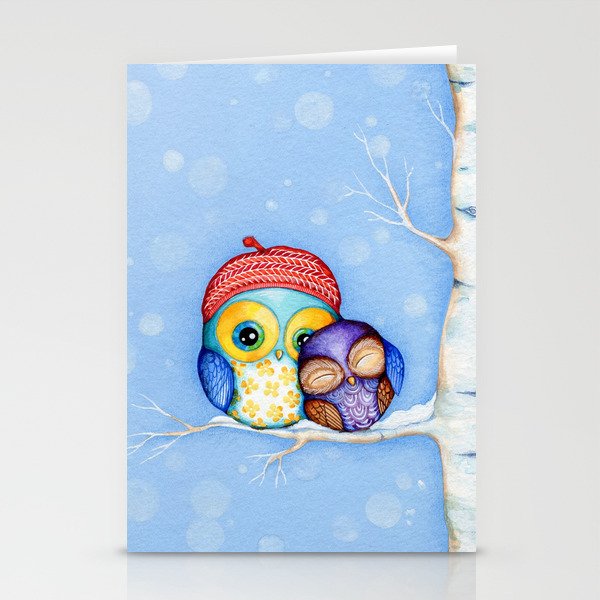 Owl in a Little Red Beret Stationery Cards