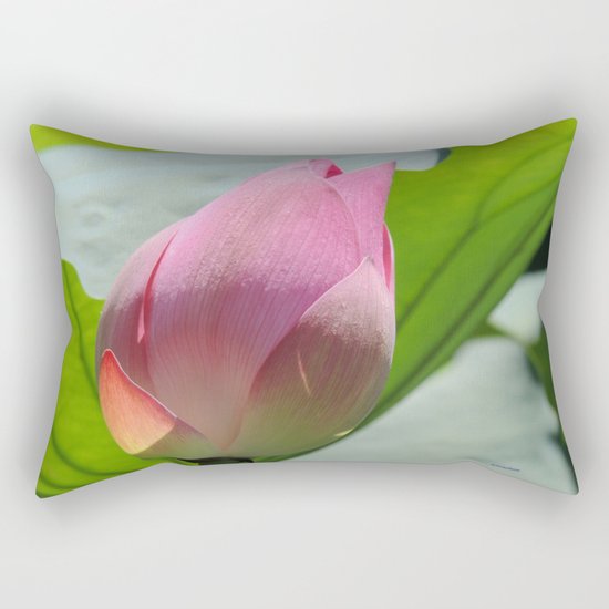 Lotus Bud in West Lake Rectangular Pillow
