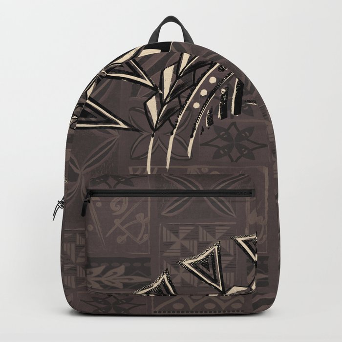 Vintage Hawaiian Tribal Petrogyph Pattern Backpack