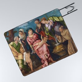 Tintoretto (Jacopo Robusti) "Holy Family with Saint John the Baptist,..., Elisabeth and Catherina" Picnic Blanket