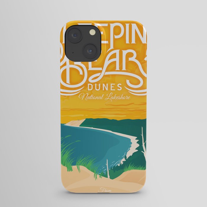 Sleeping Bear Dunes - Vintage Inspired Michigan Travel Poster iPhone Case