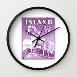1958 ICELAND Horse Postage Stamp Wall Clock
