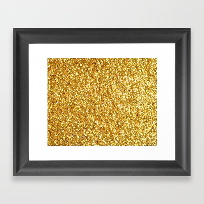 Golden Glitter Framed Art Print