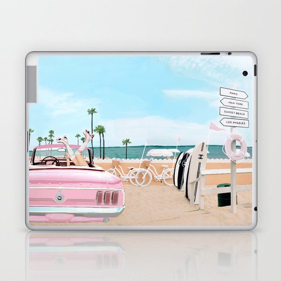 60's Beach Print Laptop & iPad Skin