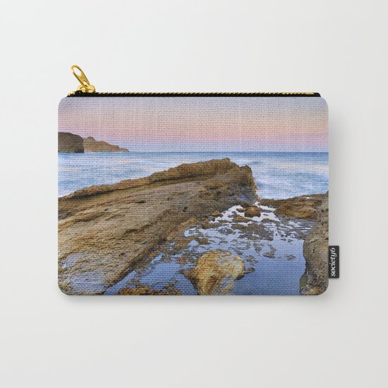 "Volcanic sea at pink sunset" Carry-All Pouch