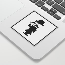 Detective with magnifying glass Sticker