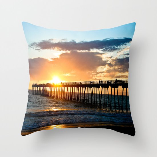 Hermosa Pier (2) Throw Pillow