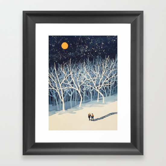 If on a Winter's Night Young Lover's... Framed Art Print
