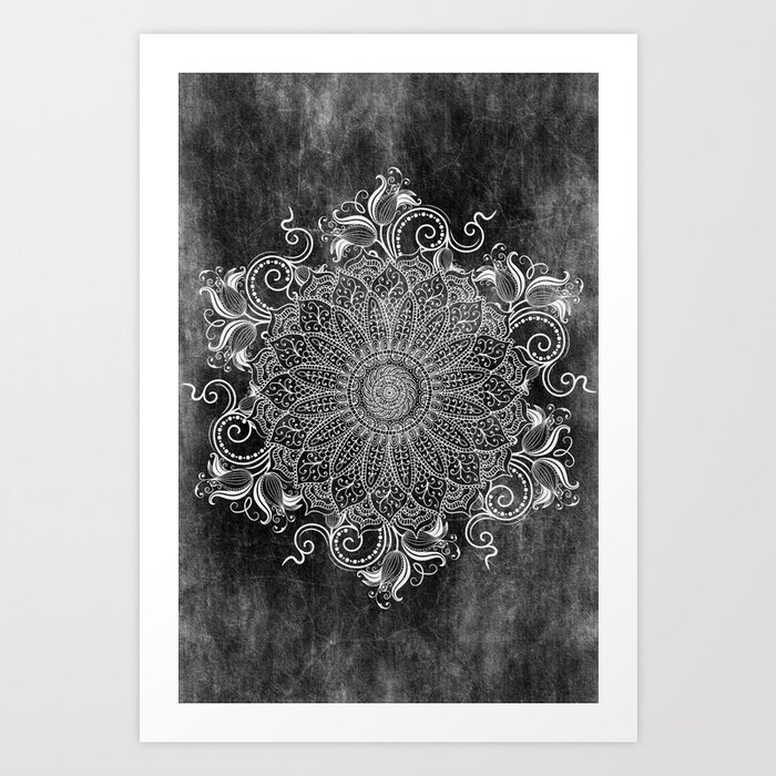 Mandala - Coal Art Print