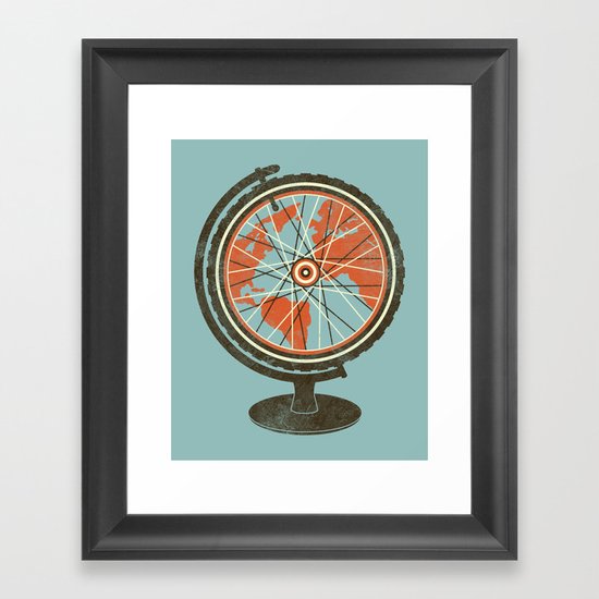Cycling Around The World Framed Art Print
